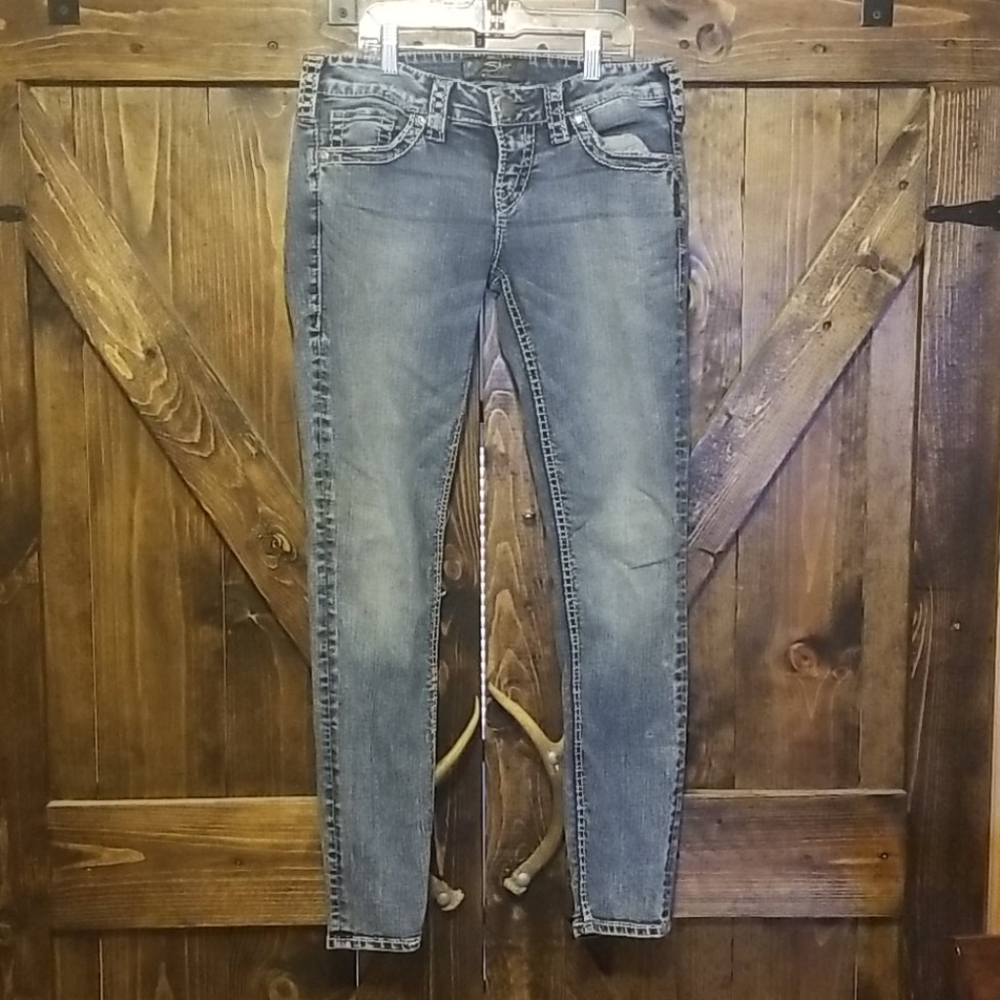Silver skinny Jean's 28/29L
